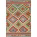 Southwestern Kilim Accent Rug Reversible Flatweave Wool Carpet - 3'5"x 5'2"