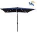 Dcenta 10 x 6.5t Rectangular Patio Solar LED Lighted Outdoor Umbrellas with Crank and Push Button Tilt for Garden Backyard Pool Swimming Pool