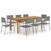 walmeck 9 Piece Patio Dining Set Gray