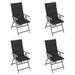walmeck Patio Reclining Chairs 4 pcs with Cushions Solid Acacia Wood