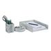 Mind Reader Marbella Collection 3 Pc. Office Set includes: Pen Cup Catch-All Dish and Paper Tray Office Resin White