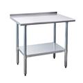 LANTRO JS Stainless Steel Work Table for Prep & Work 24 x 30 Inches Heavy Duty Table with Undershelf and Galvanized Legs for Restaurant Home and Hotel