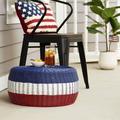 Highland Dunes Shela Drum Coffee Table Rattan/Wicker in Red/Blue | 9" H x 18" L x 18" W | Wayfair EFC07C3B30604C89A067BA355EFA3F7D