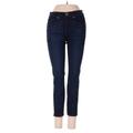 Ann Taylor LOFT Jeans - Mid/Reg Rise Skinny Leg Denim: Blue Bottoms - Women's Size 26 - Dark Wash