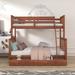 Gagalis Twin over Full 2 Drawer Standard Bunk Bed by Harriet Bee Wood in Brown | 66.54 H x 58.27 W x 79.53 D in | Wayfair