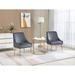 Mercer41 Lashana Wing Back Parsons Chair Wood/Upholstered/Velvet/Metal in Gray | 33.46 H x 21.25 W x 24.21 D in | Wayfair