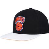 Men's Mitchell & Ness Black/White New York Knicks Hardwood Classics Wear Away Visor Snapback Hat