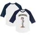 Toddler Tiny Turnip White/Navy Milwaukee Brewers Bubbles 3/4-Sleeve Raglan T-Shirt