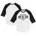 Toddler Tiny Turnip White/Black Chicago White Sox Base Stripe 3/4-Sleeve Raglan T-Shirt