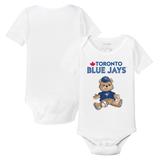 Infant Tiny Turnip White Toronto Blue Jays Teddy Boy Bodysuit