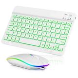 UX030 Lightweight Keyboard and Mouse with Background RGB Light Multi Device slim Rechargeable Keyboard Bluetooth 5.1 and 2.4GHz Stable Connection Keyboard for BLU M8L