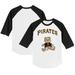 Infant Tiny Turnip White/Black Pittsburgh Pirates Girl Teddy Raglan 3/4 Sleeve T-Shirt