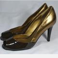Ralph Lauren Shoes | Lauren Ralph Lauren Brown Patent Gold Leather High Heel Pumps Womens Us 9m | Color: Brown | Size: 9