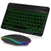 UX030 Lightweight Keyboard and Mouse with Background RGB Light Multi Device slim Rechargeable Keyboard Bluetooth 5.1 and 2.4GHz Stable Connection Keyboard for Microsoft Surface Duo 2