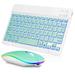 UX030 Lightweight Keyboard and Mouse with Background RGB Light Multi Device slim Rechargeable Keyboard Bluetooth 5.1 and 2.4GHz Stable Connection Keyboard for Motorola Moto G Stylus 5G