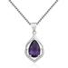 Crystal Amethyst Pendant Chain Necklace 925 Sterling Silver Necklace B0R4