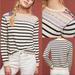 Anthropologie Sweaters | Anthropologie Maeve Black White Striped Patterned Crew Neck Sweater | Color: Black/White | Size: Xs