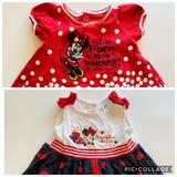 Disney Dresses | Disney Parks And Baby Minnie Mouse Baby Dresses 3m Red Black Outfits | Color: Black/Red | Size: 3mb