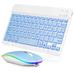 UX030 Lightweight Keyboard and Mouse with Background RGB Light Multi Device slim Rechargeable Keyboard Bluetooth 5.1 and 2.4GHz Stable Connection Keyboard for Microsoft Surface Duo 2