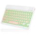 UX030 Lightweight Ergonomic Keyboard with Background RGB Light Multi Device slim Rechargeable Keyboard Bluetooth 5.1 and 2.4GHz Stable Connection Keyboard for Motorola Moto G Stylus 5G (2022)
