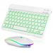 UX030 Lightweight Keyboard and Mouse with Background RGB Light Multi Device slim Rechargeable Keyboard Bluetooth 5.1 and 2.4GHz Stable Connection Keyboard for Motorola Moto G Stylus 5G