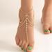 Anthropologie Jewelry | Anthropologie Layered Barefoot Sandal Anklet Boho Chic Foot Chain Ankle Bracelet | Color: Gold | Size: Os