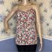 J. Crew Tops | J Crew Multicolored Floral Paint Brush Print Tank Top, Racerback Size 00 | Color: Green/Pink | Size: 00