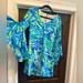 Lilly Pulitzer Dresses | Lilly Pulitzer V-Neck 3/4 Sleeve W/ Ruffle Detail.Mini Dress Size 0 | Color: Blue/Green | Size: 0