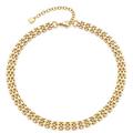 Leonardo Jewels Milanese Halskette, Kette aus Edelstahl, gold, Statement-Kette, 40-47 cm Länge, Brickwork-Collier, Damen Schmuck, 023052