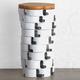 BIA - Totem - Porcelain 3-Tier Stackable Storage Food Jar - Flower - Black and White - Food Storage Container with Bamboo Lid Jars - Airtight Food Containers - Kitchen Storage & Organisation