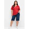 Jeansbermudas SHEEGO "Große Größen", Damen, Gr. 44, Normalgrößen, blau (blau denim), Obermaterial: 99% Baumwolle, 1% Elasthan, unifarben, casual, comfort fit kurz, Jeans, mit fixierbarem Aufschlag