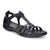 Riemchensandale ECCO "FLASH", Damen, Gr. 39, schwarz, Leder, sportlich, Schuhe, Sommerschuh, Sandalette, Klettschuh, im Metallic-Look, Topseller