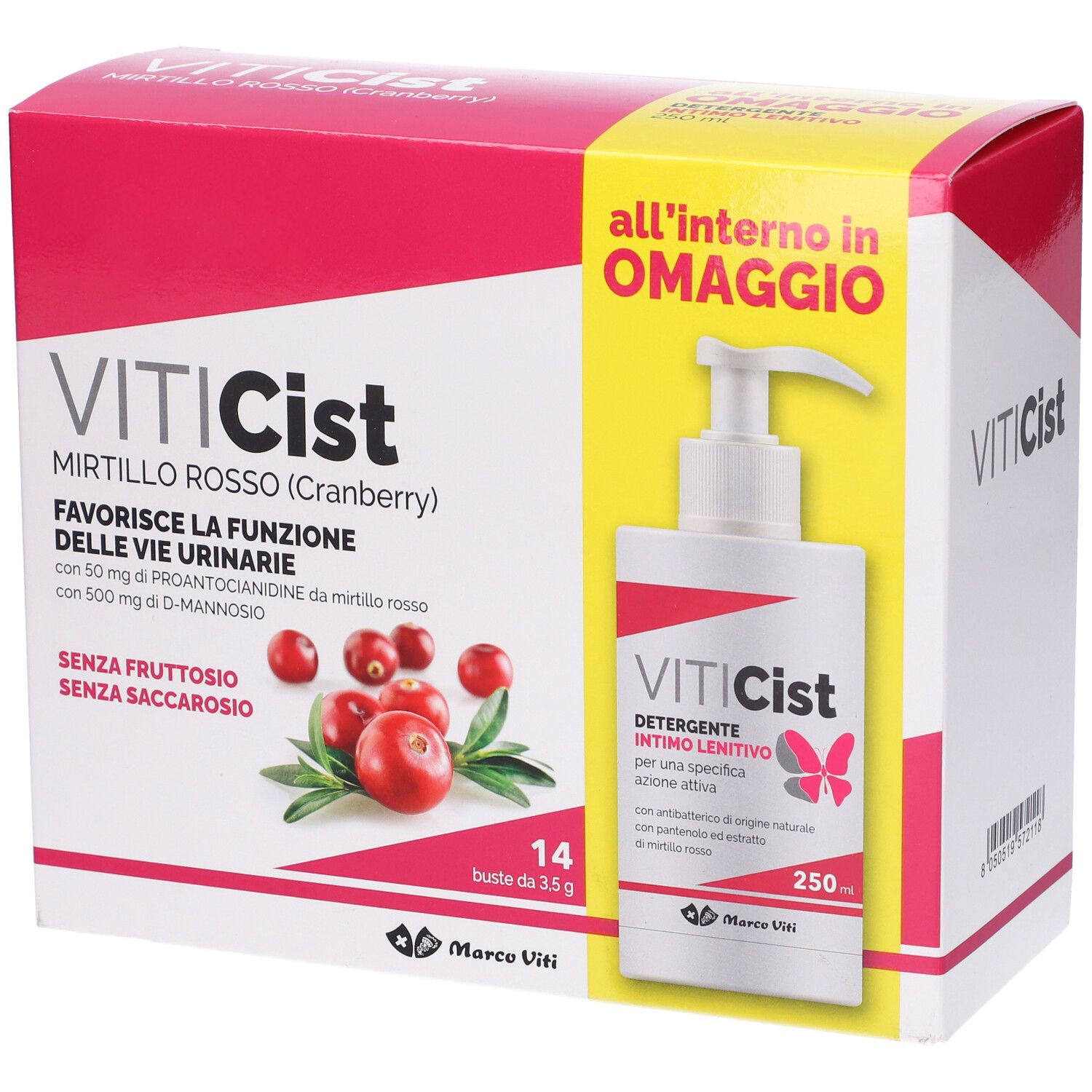Marco Viti Viticist Mirtillo Senza Fruttosio + Detergente Intimo 1 pz