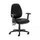 Jota high back operator chair with folding arms - Nero Black vinyl