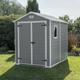 Keter Manor Grey Garden Shed 6 x 8 ft Apex Outdoor Storage Wood Effect Resin
