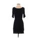 Lucca Couture Casual Dress - Mini Scoop Neck Short sleeves: Black Print Dresses - Women's Size Small