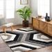 Eric 5'3" x 7' Modern Light Gray/Onyx Black/Dark Gray/Smoke/Multi Brown Area Rug - Hauteloom