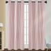 Skearow Thermal Insulated Blackout Curtain Grommet Room Darkening Curtain Floral Printed Window Treatments for Bedroom Living Room Pink 108*215CM