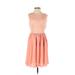 American Apparel Casual Dress - A-Line: Orange Hearts Dresses - Women's Size X-Small