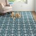 39 x 0.13 in Rug - Sand & Stable™ Baby & Kids Glidden Teal/Ivory Indoor/Outdoor Rug, Polypropylene | 39 W x 0.13 D in | Wayfair