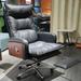 Hokku Designs Helmville Executive Chair Upholstered/Metal in Gray/Brown | 45.28 H x 26.77 W x 28.35 D in | Wayfair 6375C6DADF234846924790A3E8B121DA