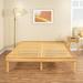 Red Barrel Studio® Kailianna 14" Solid Wood Platform Bed, Wooden Bed Frame, Platform Bed Frame Wood in Brown | 14 H x 80 W x 39.33 D in | Wayfair
