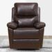 Latitude Run® Marliss 33.9" Wide Manual Rocker Ergonomic Recliner Faux Leather/Stain Resistant in Black/Brown | 39.4 H x 33.9 W x 34.6 D in | Wayfair