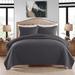 Embossed Reversible Bedspread Coverlet Quilt Set King Grey