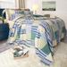 Striped Squared Quilted Blanket Colorful Bedspread Full/Queen