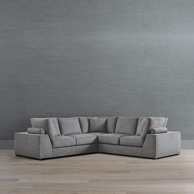 Declan Modular Collection - Left-Facing Sofa, Left-Facing Sofa in Fog Rollo InsideOut Performance - Frontgate