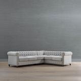 Logan Chesterfield 2-pc. Left Arm Facing Sofa Sectional - Pewter Kent Performance Leather - Frontgate