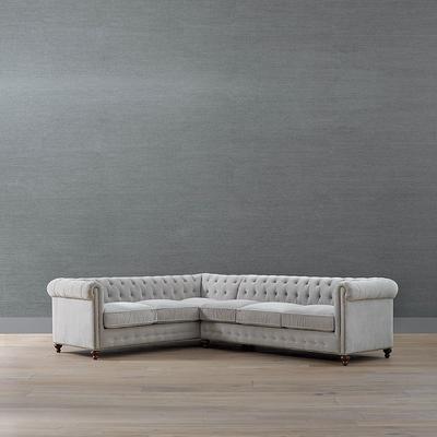 Logan Chesterfield 2-pc. Right Arm Facing Sofa Sectional - Harbor Crypton Nolita Dot Performance - Frontgate