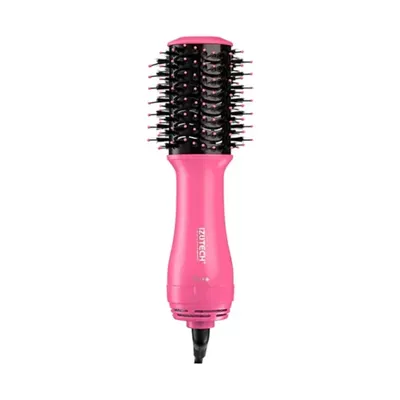 Izutech Portable 2-In-1 Hair Dryer With Volumizing Brush, Pink
