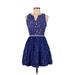 Jodi Kristopher Cocktail Dress - Party: Blue Dresses - Women's Size 5